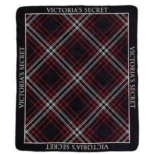 Victoria's Secret Black and Red Checkered Throw